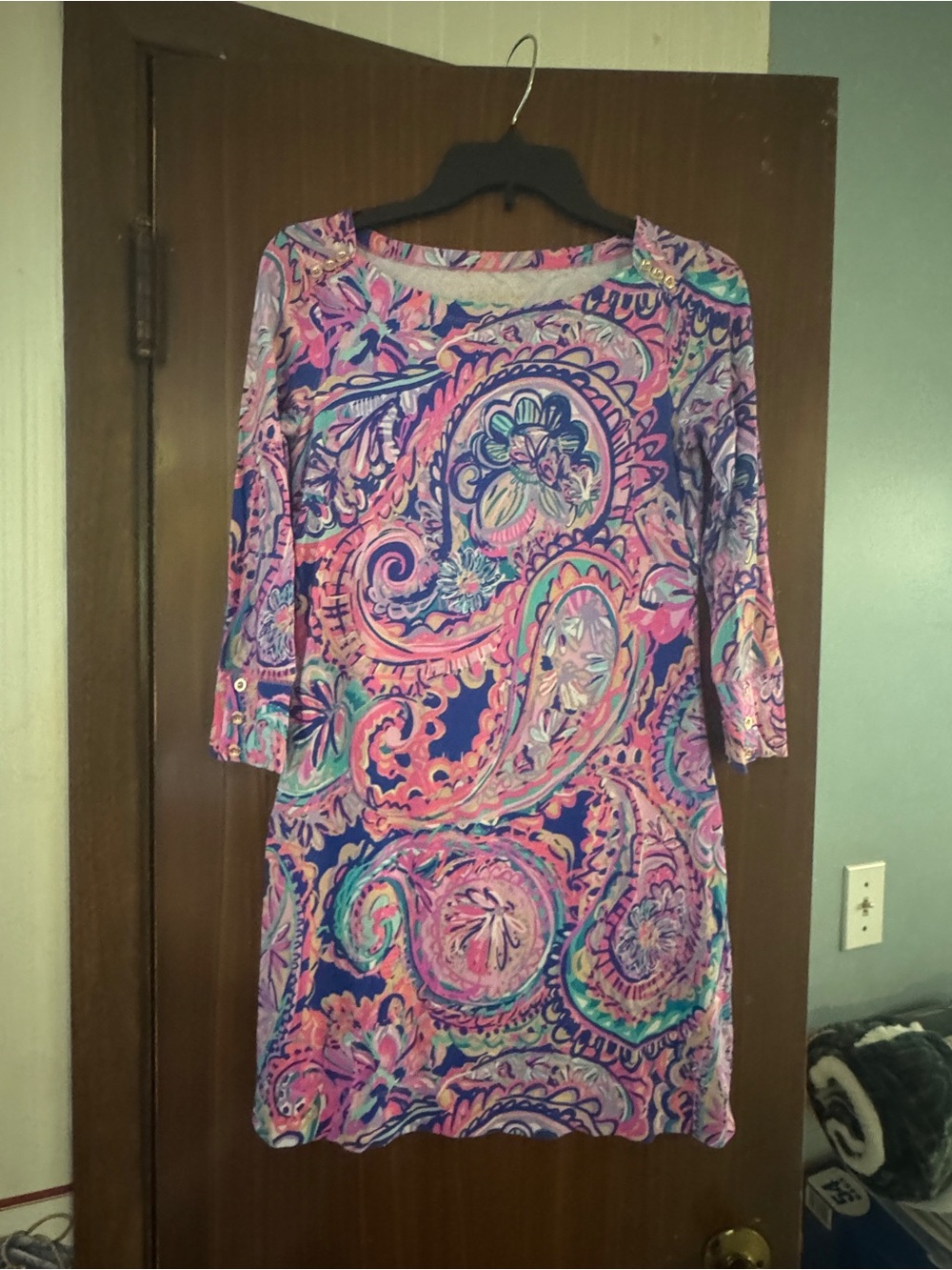 Lilly Pulitzer Multicolor Paisley Shift Dress in Pink, Blue & Green
